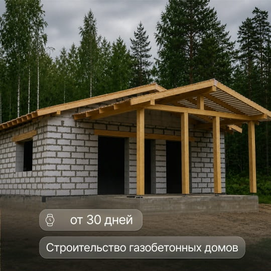 Дом из газобетона от 30 дней